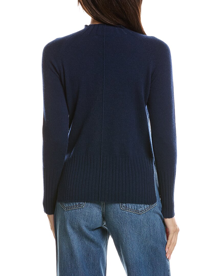 Forte Cashmere Forte Cashmere Rib Trim High-Low Funnel Neck Cashmere Sweater