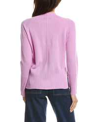 Forte Cashmere Forte Cashmere Rib Trim Hi Low Funnel Neck Cashmere Sweater