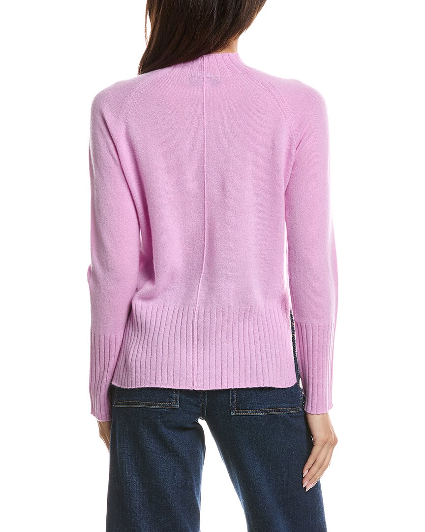 Forte Cashmere Forte Cashmere Rib Trim Hi Low Funnel Neck Cashmere Sweater