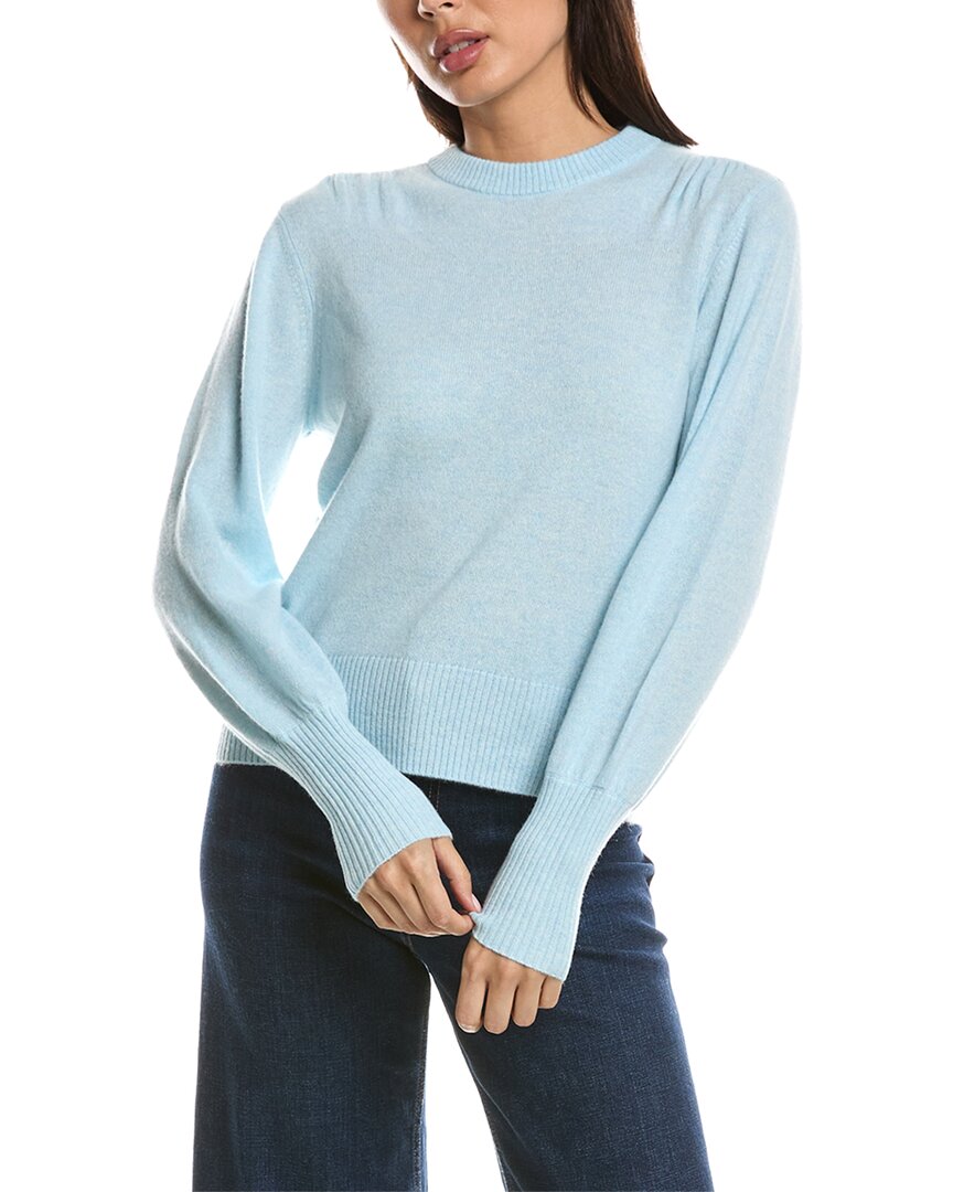 Forte Cashmere Forte Cashmere Gathered Shoulder Crewneck Cashmere Sweater