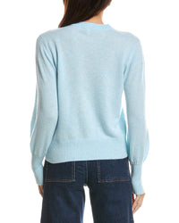Forte Cashmere Forte Cashmere Gathered Shoulder Crewneck Cashmere Sweater