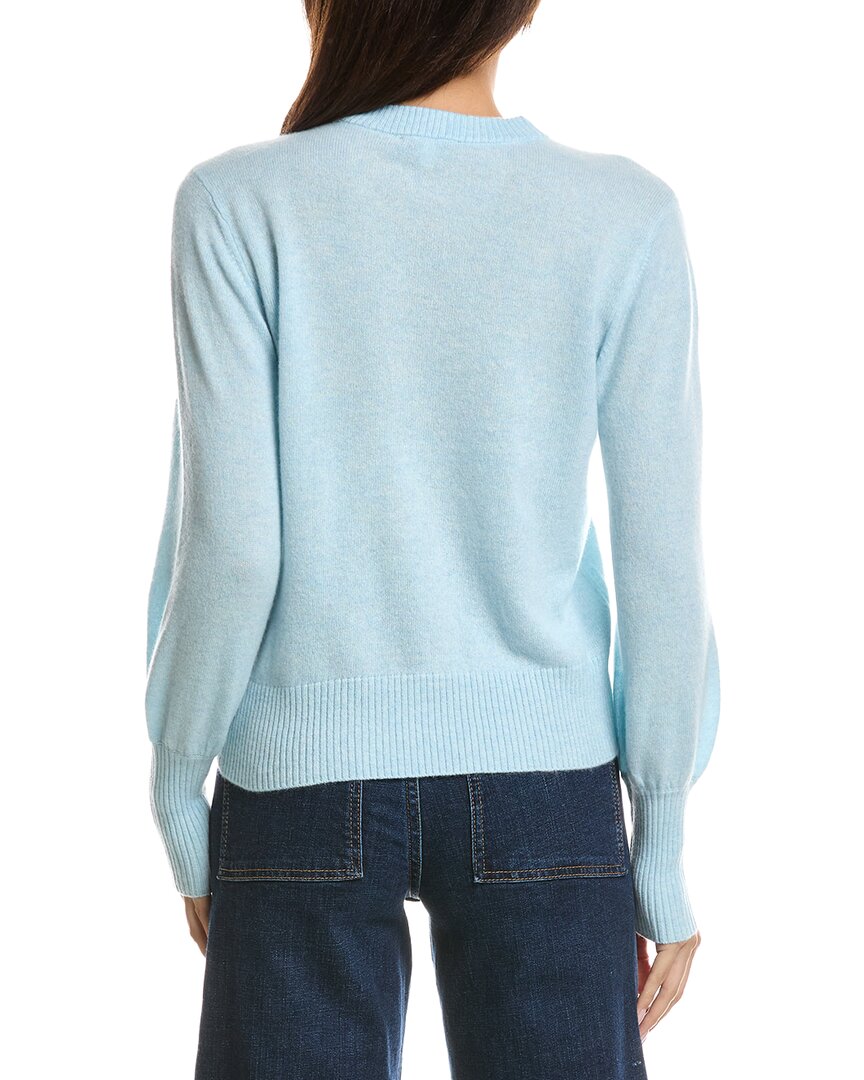 Forte Cashmere Forte Cashmere Gathered Shoulder Crewneck Cashmere Sweater
