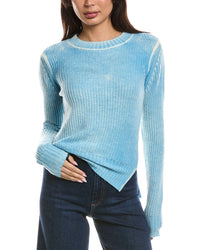 Forte Cashmere Forte Cashmere Spray Print High-Low Cashmere Sweater