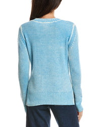 Forte Cashmere Forte Cashmere Spray Print High-Low Cashmere Sweater
