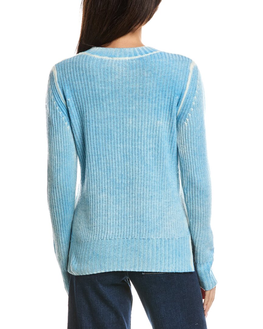 Forte Cashmere Forte Cashmere Spray Print High-Low Cashmere Sweater