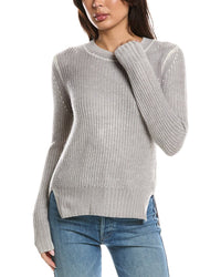 Forte Cashmere Forte Cashmere Spray Print High-Low Cashmere Sweater