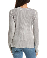 Forte Cashmere Forte Cashmere Spray Print High-Low Cashmere Sweater