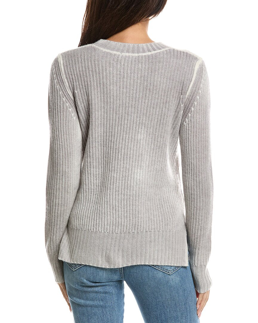 Forte Cashmere Forte Cashmere Spray Print High-Low Cashmere Sweater