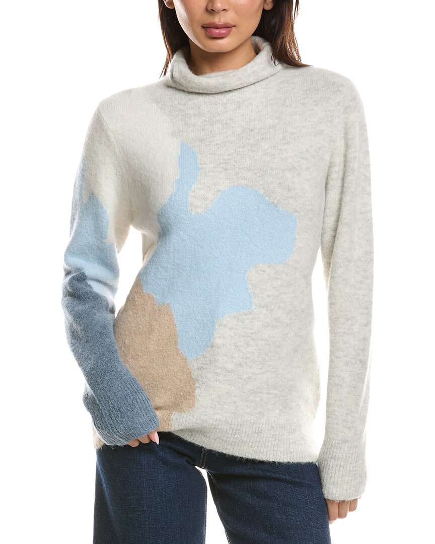 Forte Cashmere Forte Cashmere Lofty Intarsia Funnel Neck Alpaca-Blend Sweater