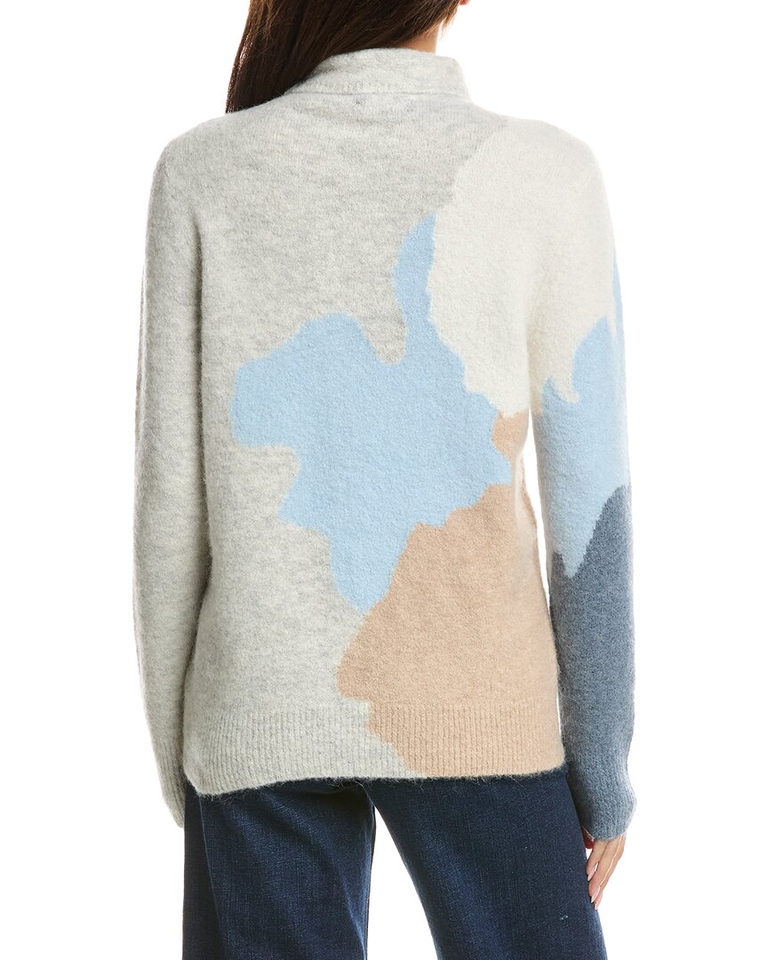 Forte Cashmere Forte Cashmere Lofty Intarsia Funnel Neck Alpaca-Blend Sweater