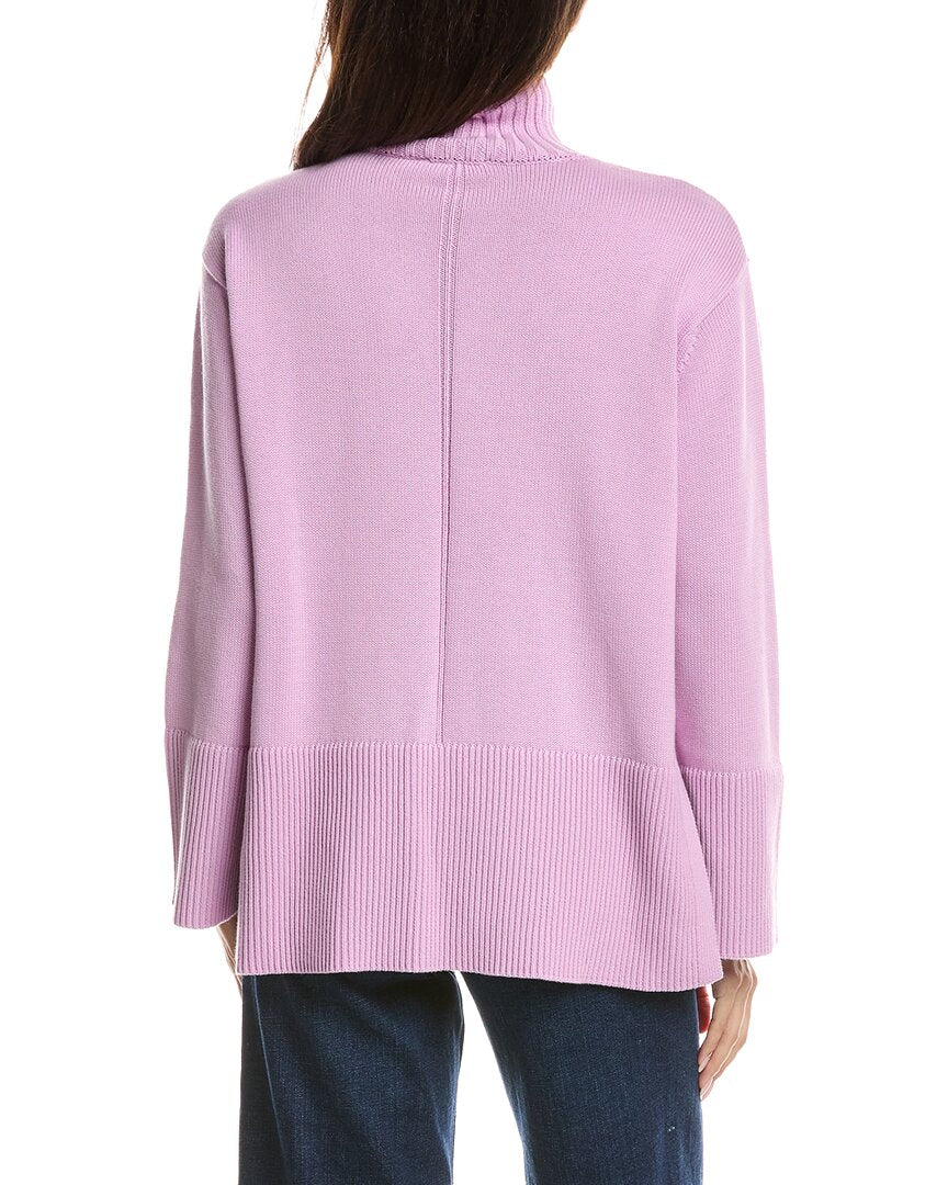 Forte Cashmere Forte Cashmere Easy Rib Trim Funnel Neck Sweater