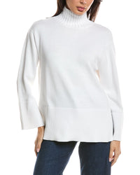 Forte Cashmere Forte Cashmere Easy Rib Trim Funnel Neck Sweater