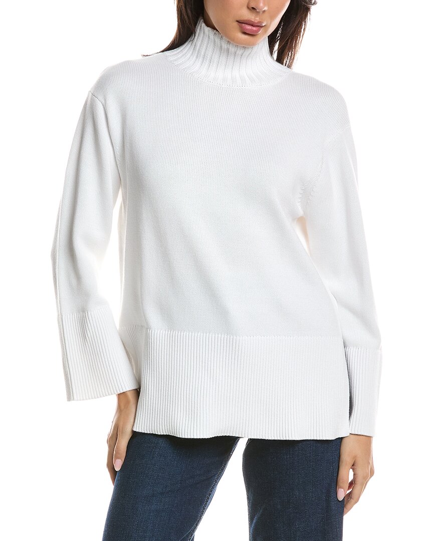 Forte Cashmere Forte Cashmere Easy Rib Trim Funnel Neck Sweater