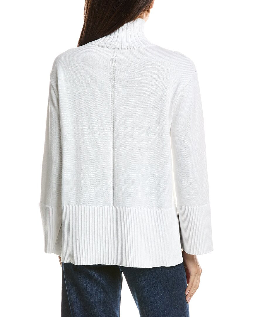 Forte Cashmere Forte Cashmere Easy Rib Trim Funnel Neck Sweater