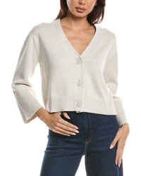Forte Cashmere Forte Cashmere Wide Sleeve Button Shoulder Sweater