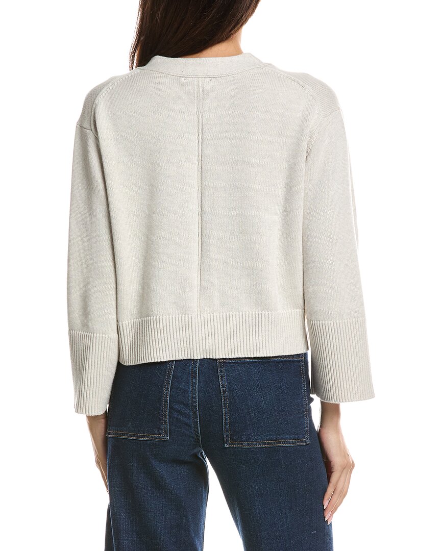 Forte Cashmere Forte Cashmere Wide Sleeve Button Shoulder Sweater