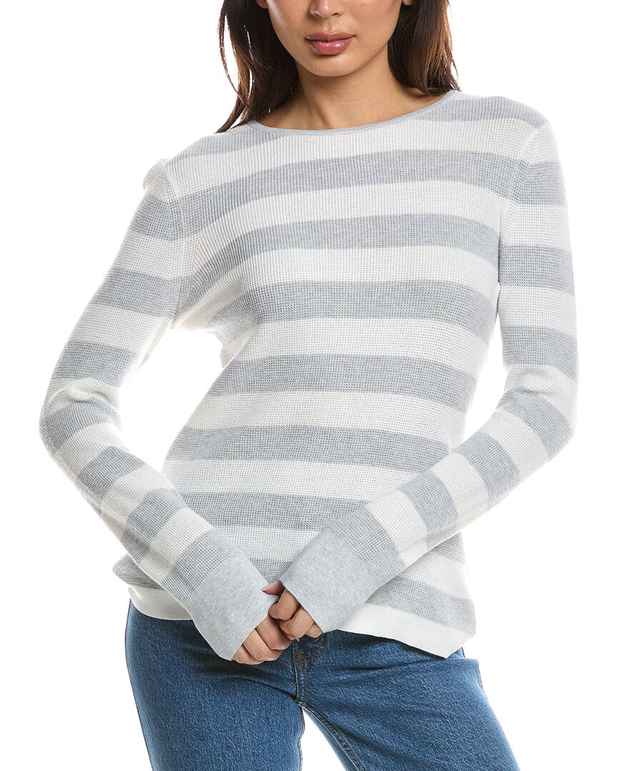 Forte Cashmere Forte Cashmere Thermal Crewneck Cashmere-Blend Sweater
