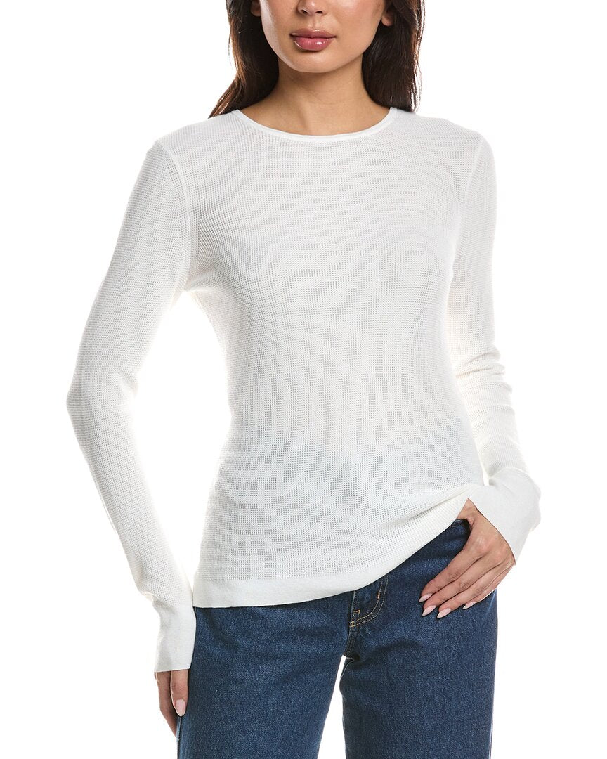 Forte Cashmere Forte Cashmere Thermal Crewneck Cashmere-Blend Sweater
