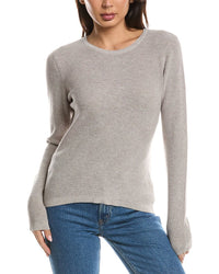 Forte Cashmere Forte Cashmere Thermal Stripe Crewneck Cashmere-Blend Sweater