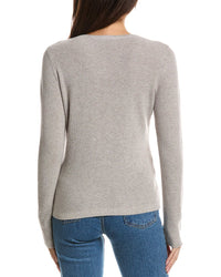 Forte Cashmere Forte Cashmere Thermal Stripe Crewneck Cashmere-Blend Sweater
