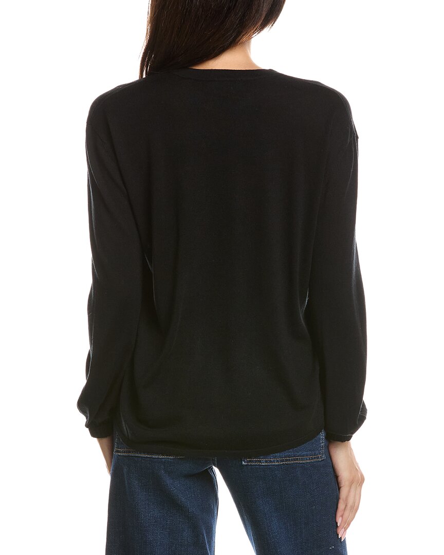 Forte Cashmere Forte Cashmere Split Neck Silk & Cashmere-Blend Sweater
