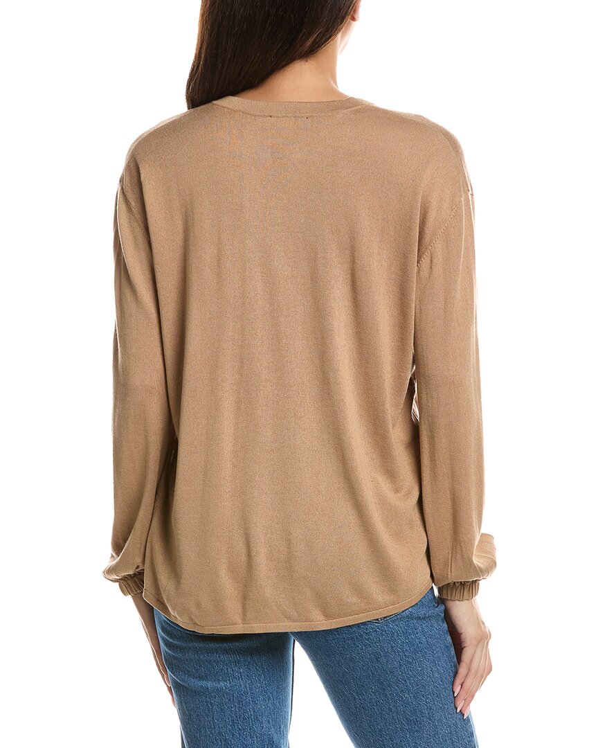 Forte Cashmere Forte Cashmere Split Neck Silk & Cashmere-Blend Sweater