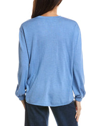 Forte Cashmere Forte Cashmere Split Neck Silk & Cashmere-Blend Sweater
