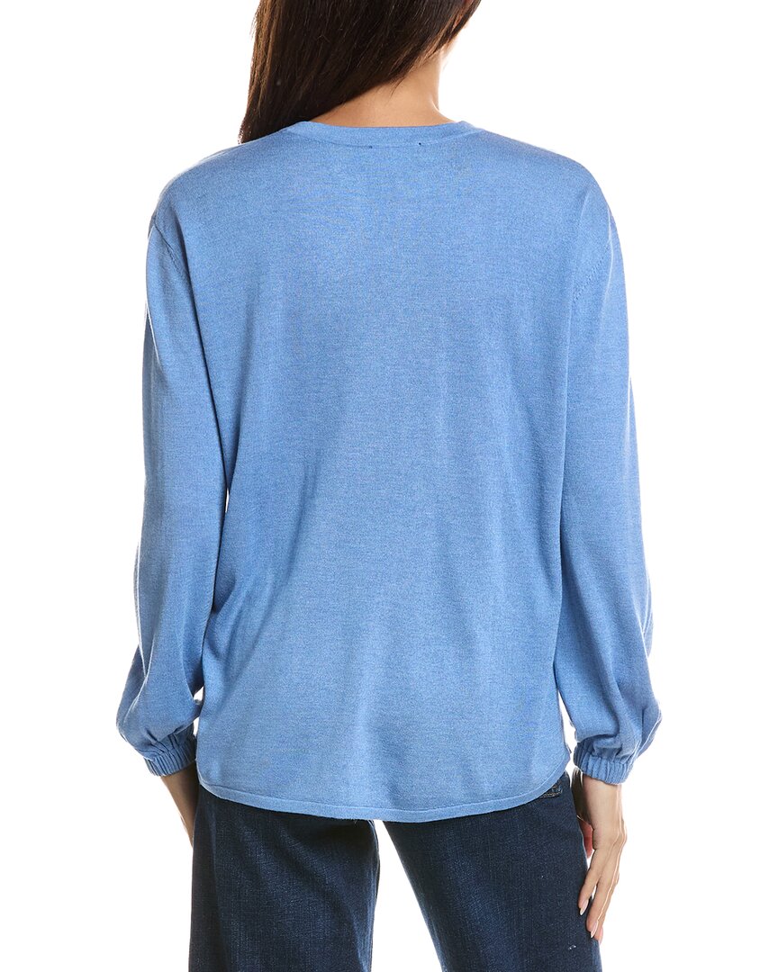 Forte Cashmere Forte Cashmere Split Neck Silk & Cashmere-Blend Sweater