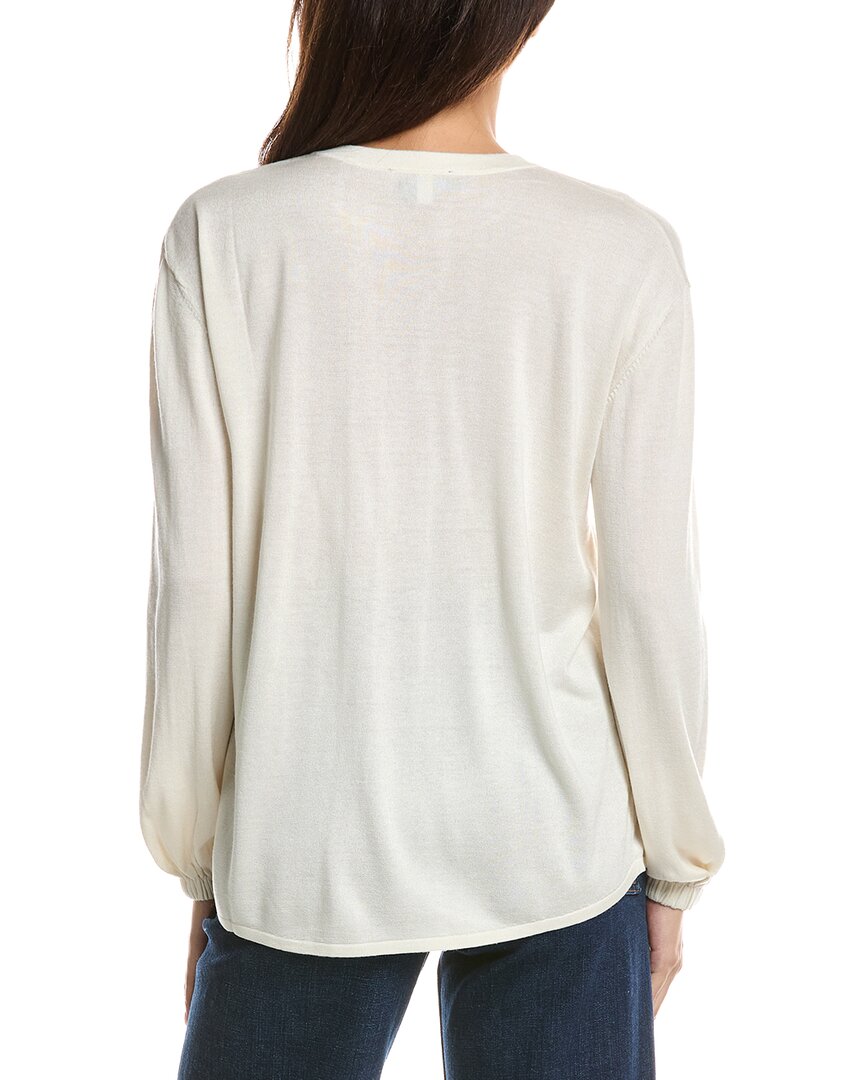 Forte Cashmere Forte Cashmere Split Neck Silk & Cashmere-Blend Sweater