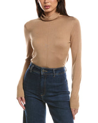 Forte Cashmere Forte Cashmere Long Sleeve Seamed Funnel Neck Silk & Cashmere-Blend Sweater