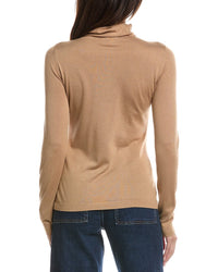 Forte Cashmere Forte Cashmere Long Sleeve Seamed Funnel Neck Silk & Cashmere-Blend Sweater