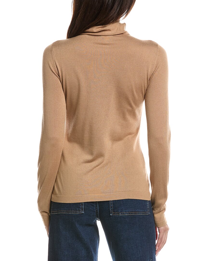 Forte Cashmere Forte Cashmere Long Sleeve Seamed Funnel Neck Silk & Cashmere-Blend Sweater