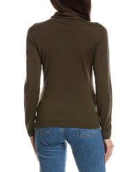 Forte Cashmere Forte Cashmere Long Sleeve Seamed Funnel Neck Silk & Cashmere-Blend Sweater
