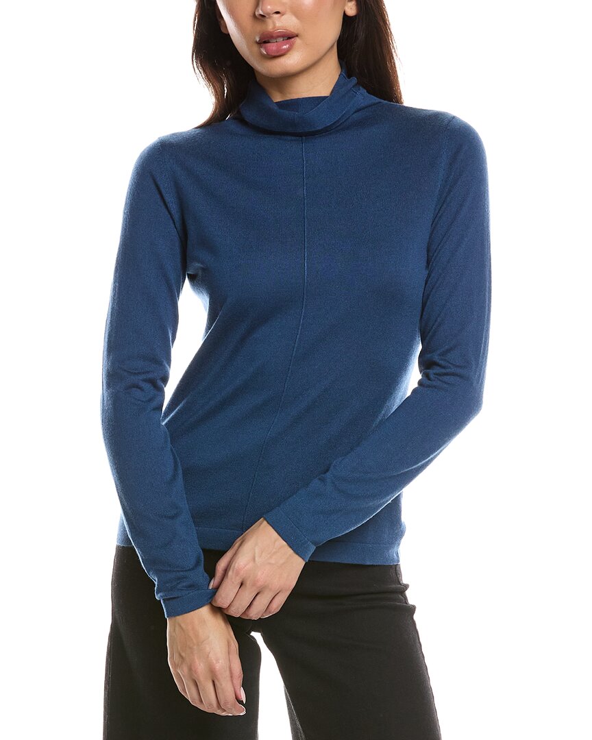 Forte Cashmere Forte Cashmere Long Sleeve Seamed Funnel Neck Silk & Cashmere-Blend Sweater