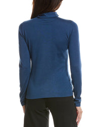 Forte Cashmere Forte Cashmere Long Sleeve Seamed Funnel Neck Silk & Cashmere-Blend Sweater