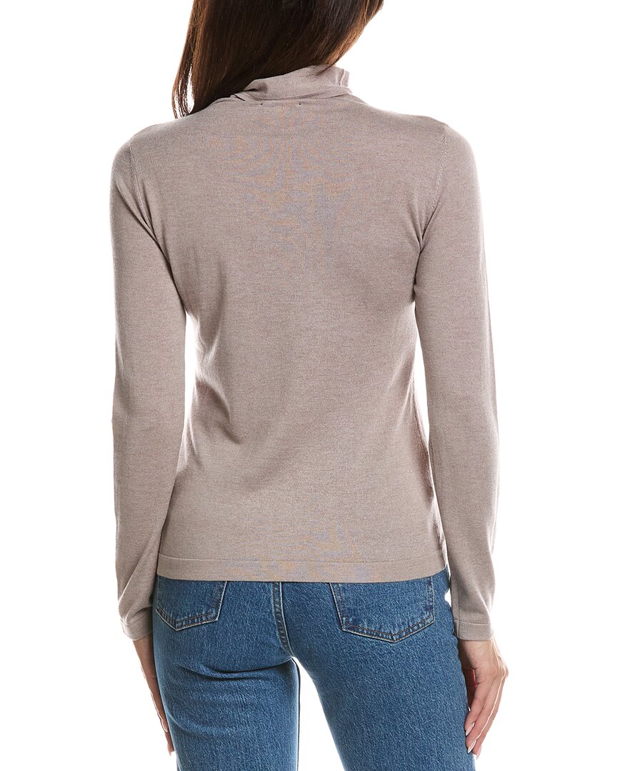 Forte Cashmere Forte Cashmere Long Sleeve Seamed Funnel Neck Silk & Cashmere-Blend Sweater