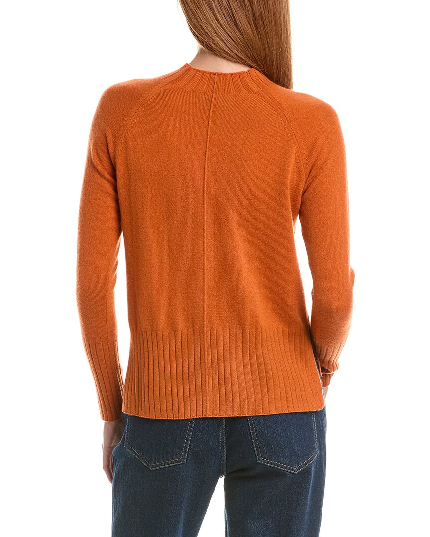 Forte Cashmere Hi Low Rib Trim Funnel Neck 100% Cashmere Sweater