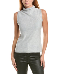 Forte Cashmere Sequin Sleeveless Funnel Neck Cashmere-Blend Sweater