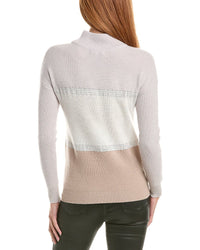 Forte Cashmere Crystal Rib Funnel Neck 100% Cashmere Sweater