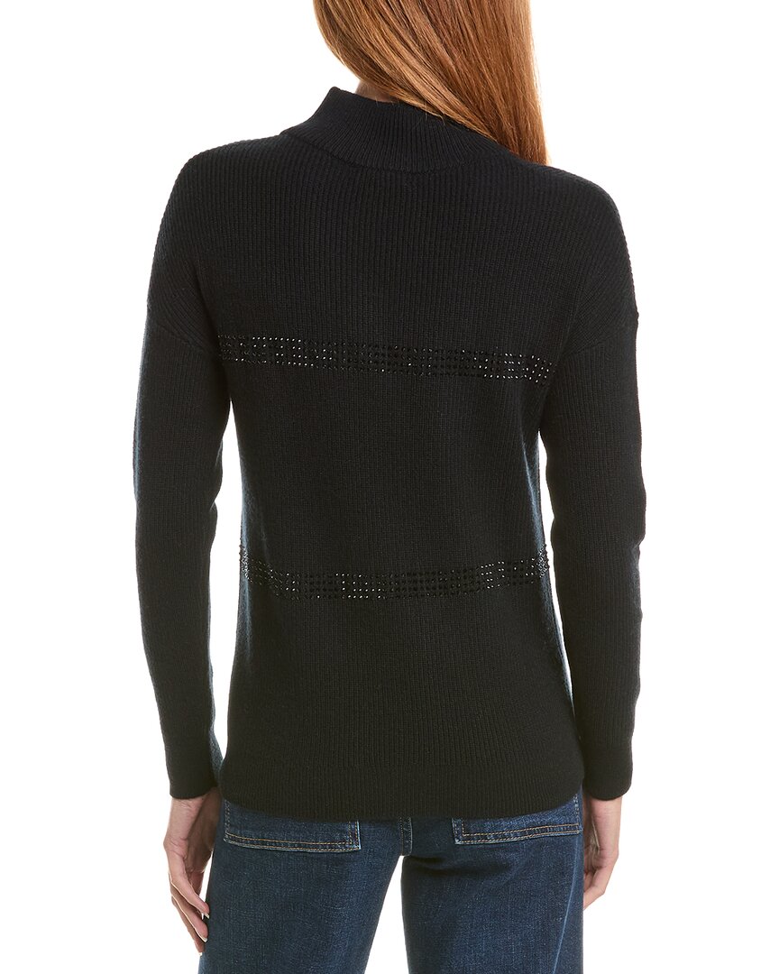 Forte Cashmere Crystal Rib Funnel Neck 100% Cashmere Sweater