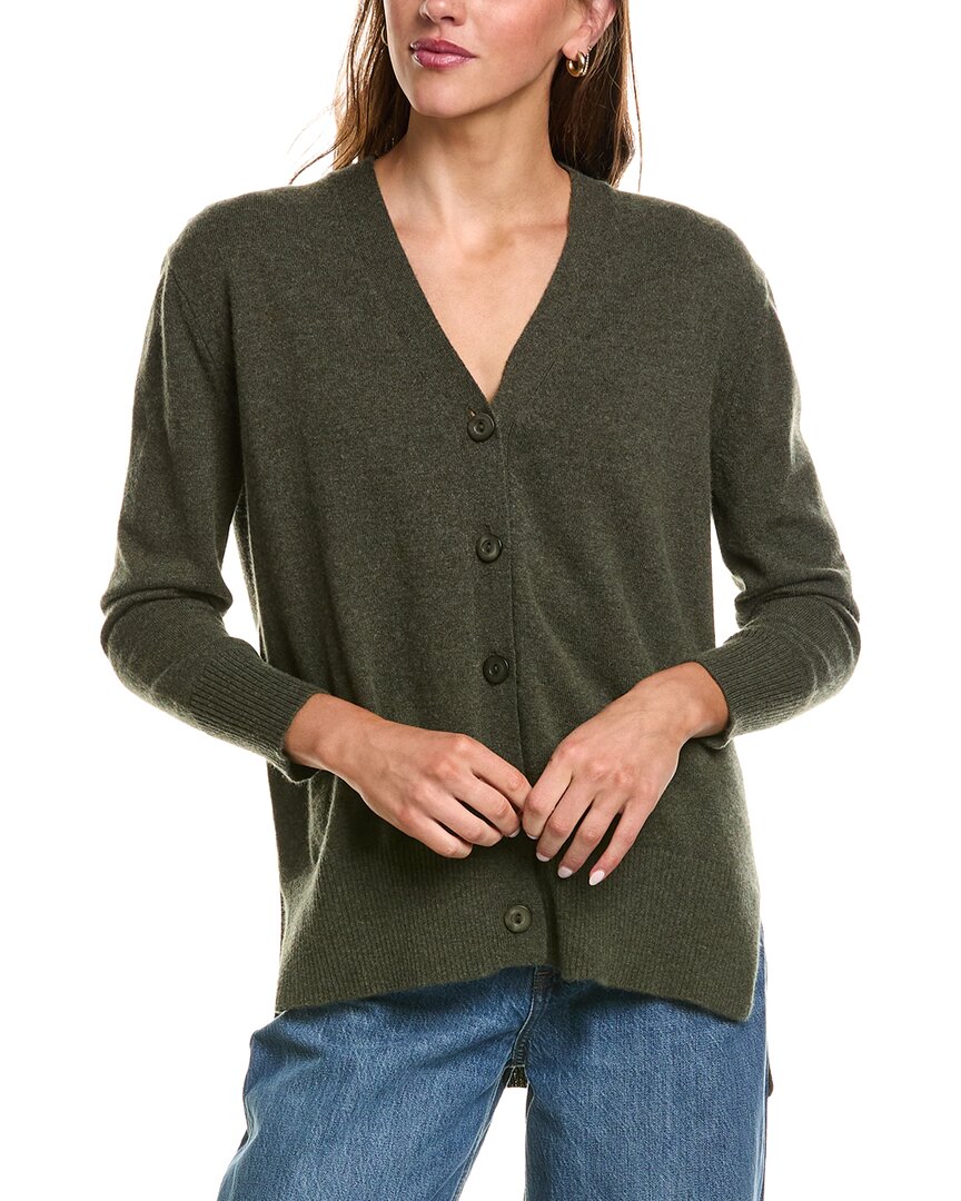 Forte Cashmere Hi Low Easy Button 100% Cashmere Cardigan