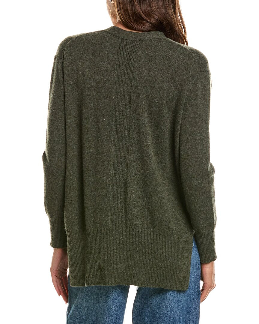 Forte Cashmere Hi Low Easy Button 100% Cashmere Cardigan