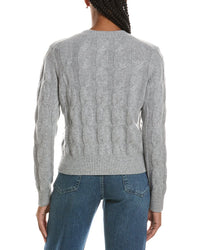 Forte Cashmere Luxe Cable Crewneck Cashmere Sweater