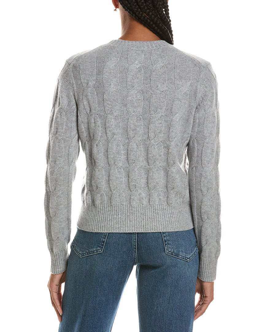 Forte Cashmere Luxe Cable Crewneck Cashmere Sweater