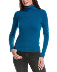 Forte Cashmere Forte Cashmere Chunky Trim Turtleneck 100% Cashmere Sweater