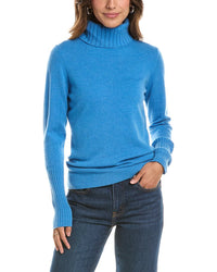 Forte Cashmere Chunky Trim Turtleneck 100% Cashmere Sweater