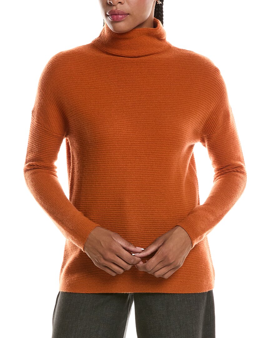 Forte Cashmere Textured Slouchy Funnel Neck 100% Cashmere Sweater