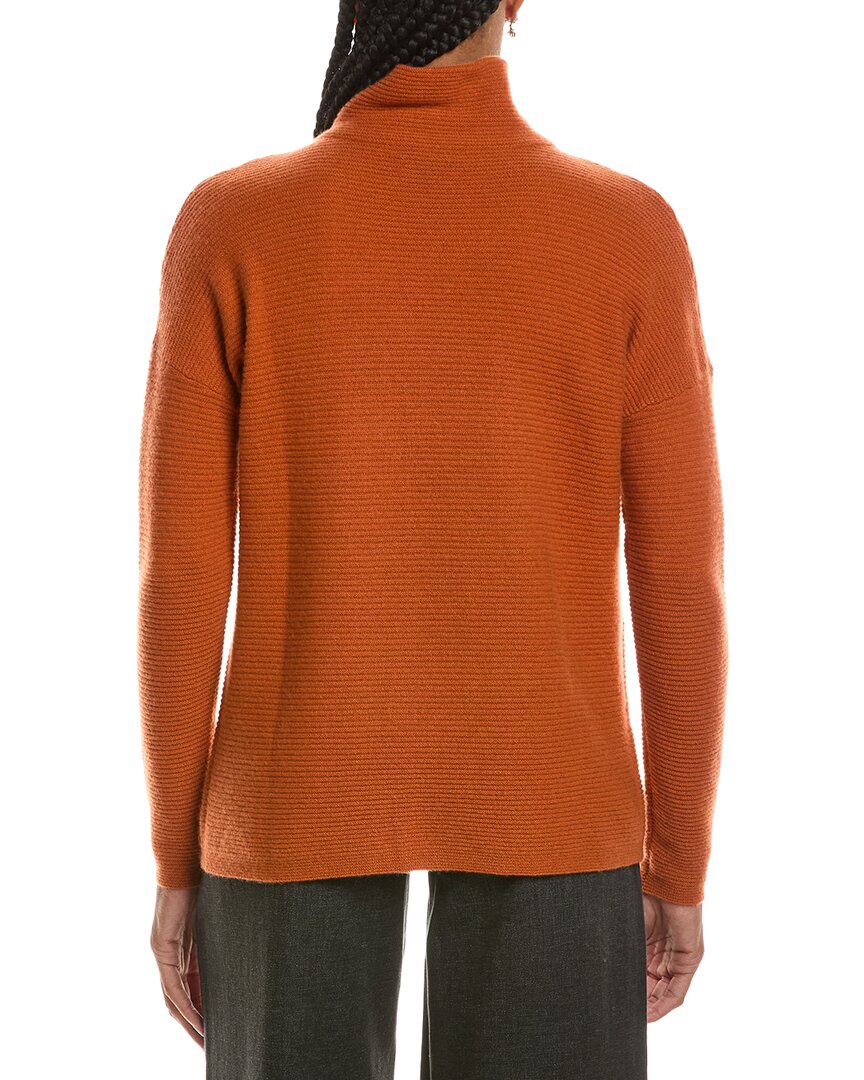 Forte Cashmere Textured Slouchy Funnel Neck 100% Cashmere Sweater