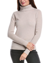 Forte Cashmere Forte Cashmere Chunky Trim Turtleneck 100% Cashmere Sweater