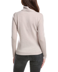Forte Cashmere Forte Cashmere Chunky Trim Turtleneck 100% Cashmere Sweater